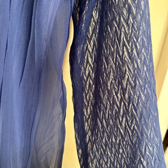 Komarov Lace Trim Charmeuse & Chiffon Tiered Dress - Picture 12 of 12